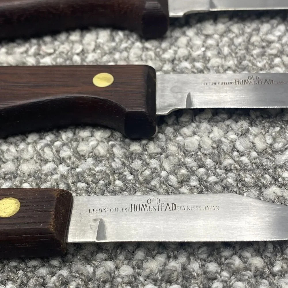 Old Homestead Knife Set 4 Knives Sharpener‎ With Holding Block